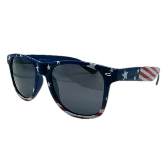 9075 | Blue USA Themed California Classic Sunglasses - Picture 2 of 5
